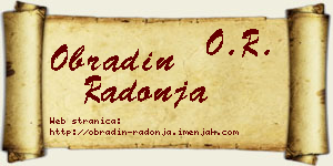 Obradin Radonja vizit kartica